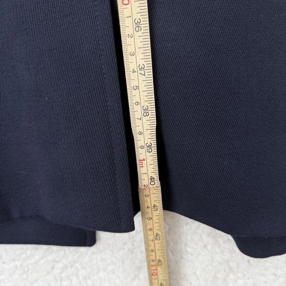 Celine Coat Womens 40‎ Blue Wool Twill Long Single Breasted Overcoat Made France